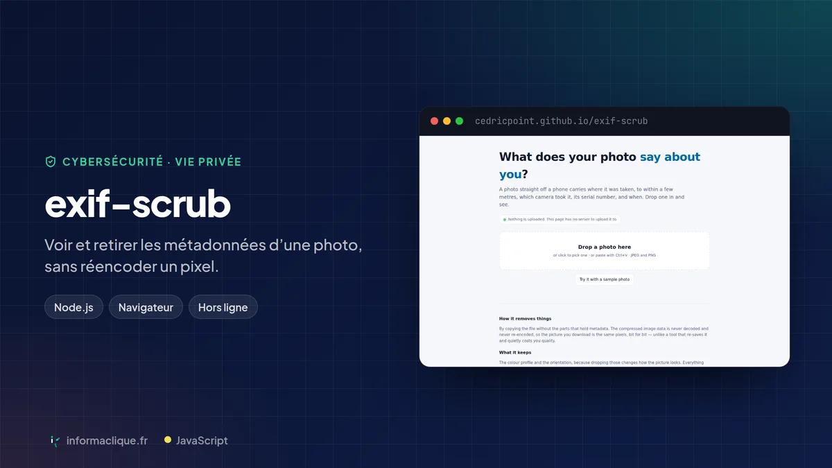 exif-scrub — ce que vos photos disent de vous