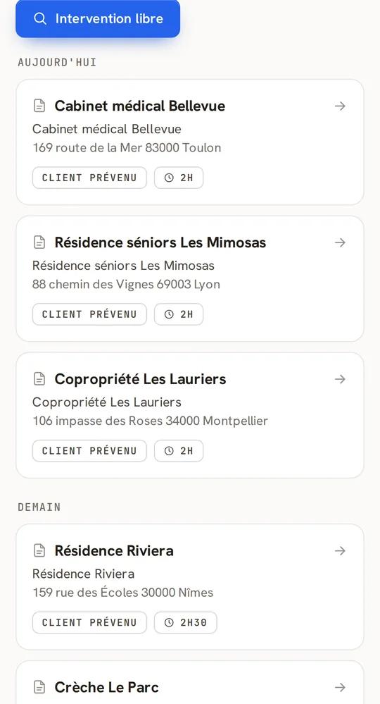 Tournée du jour sur l’application terrain RoofPilot
