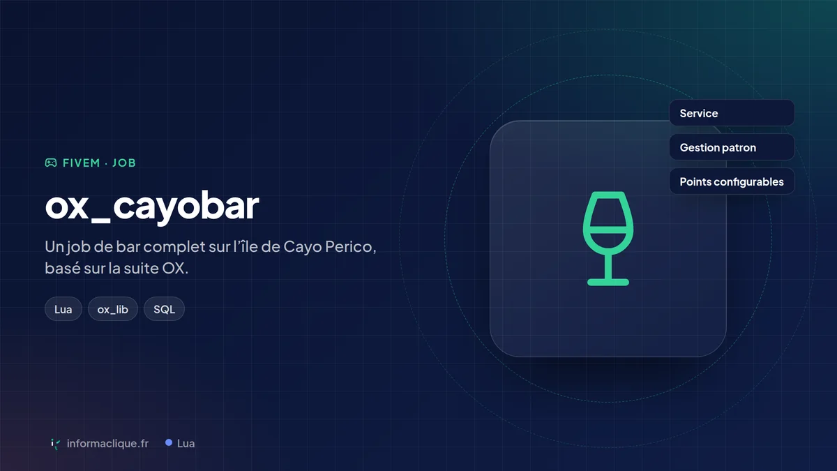 ox_cayobar — job de bar à Cayo Perico