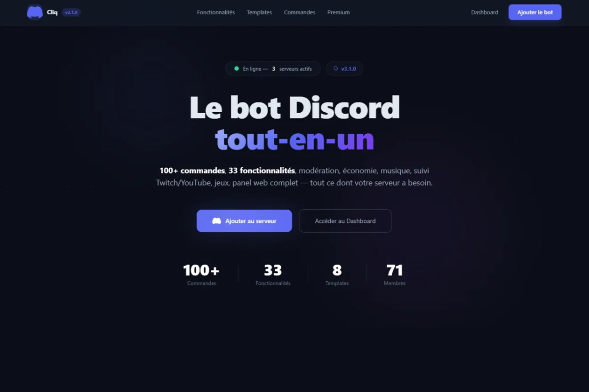 Bot Discord Communautaire Multi-fonctions